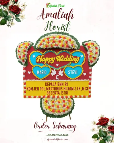 Karangan Papan Bunga Pernikahan di Kepek